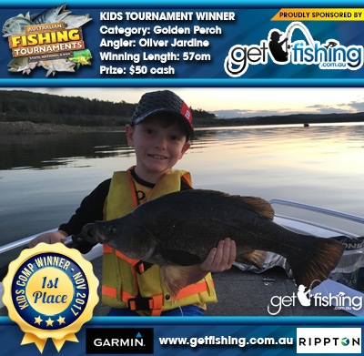 Golden Perch 57cm Oliver Jardine Get Fishing $50 cash