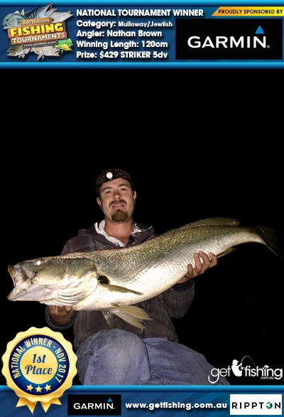 Mulloway/Jewfish 120cm Nathan Brown Garmin $429 STRIKER 5dv