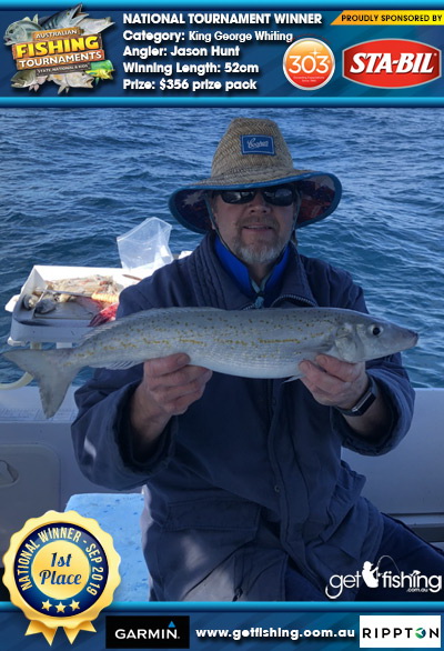 King George Whiting 52cm Jason Hunt STA-BIL Marine and 303 Protectants and Cleaners $356 prize pack